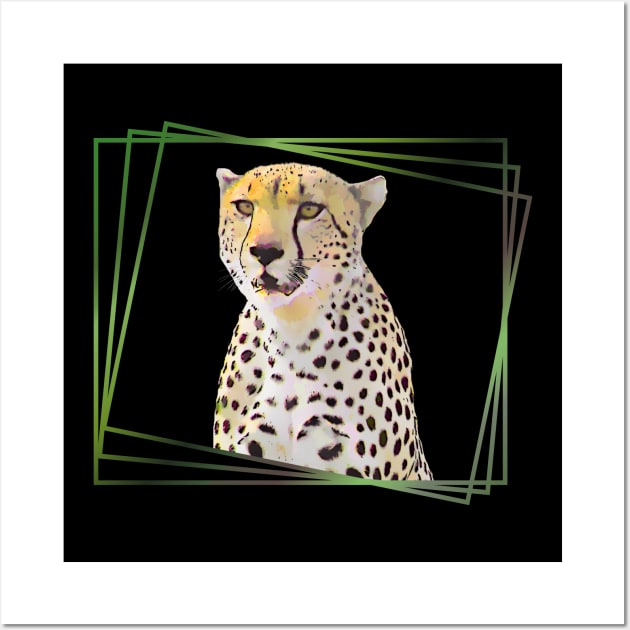 Cheetah Drawing - Cat in Africa - Predator Wall Art by T-SHIRTS UND MEHR